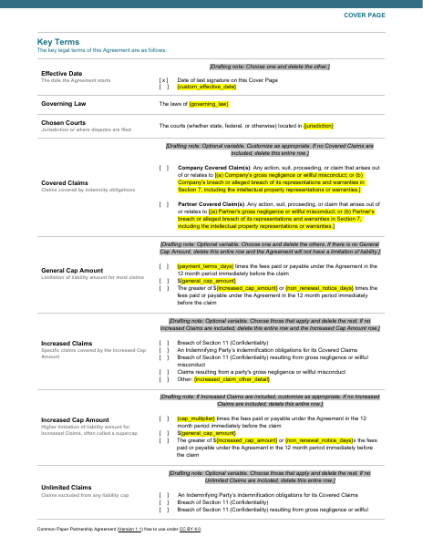 Partnership Agreement template preview