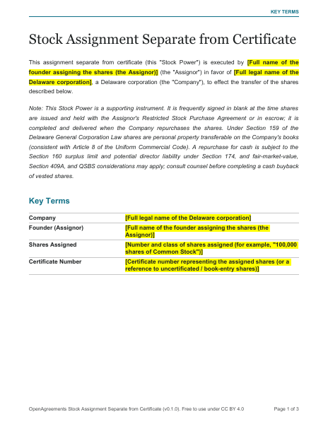 Stock Assignment Separate from Certificate template preview